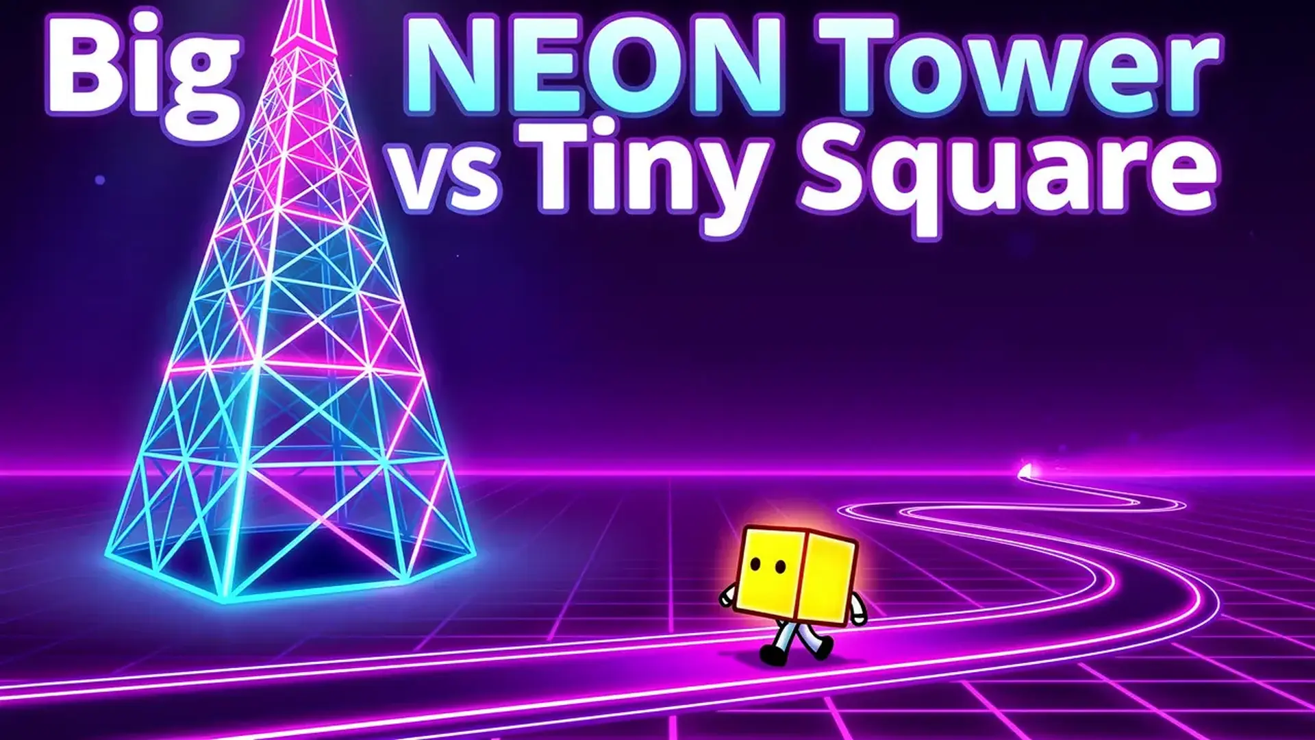 Big NEON Tower VS Tiny Square - Plataformas precisión juego