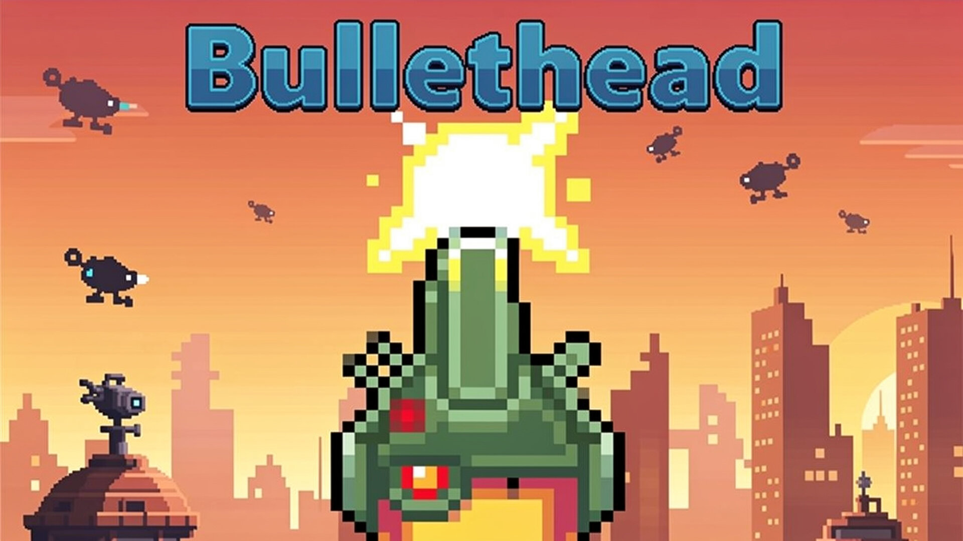 Bullethead - 经典像素风街机射击：与好友共享生命槽，在 Nitrome 巅峰神作中横扫外星军团。 游戏