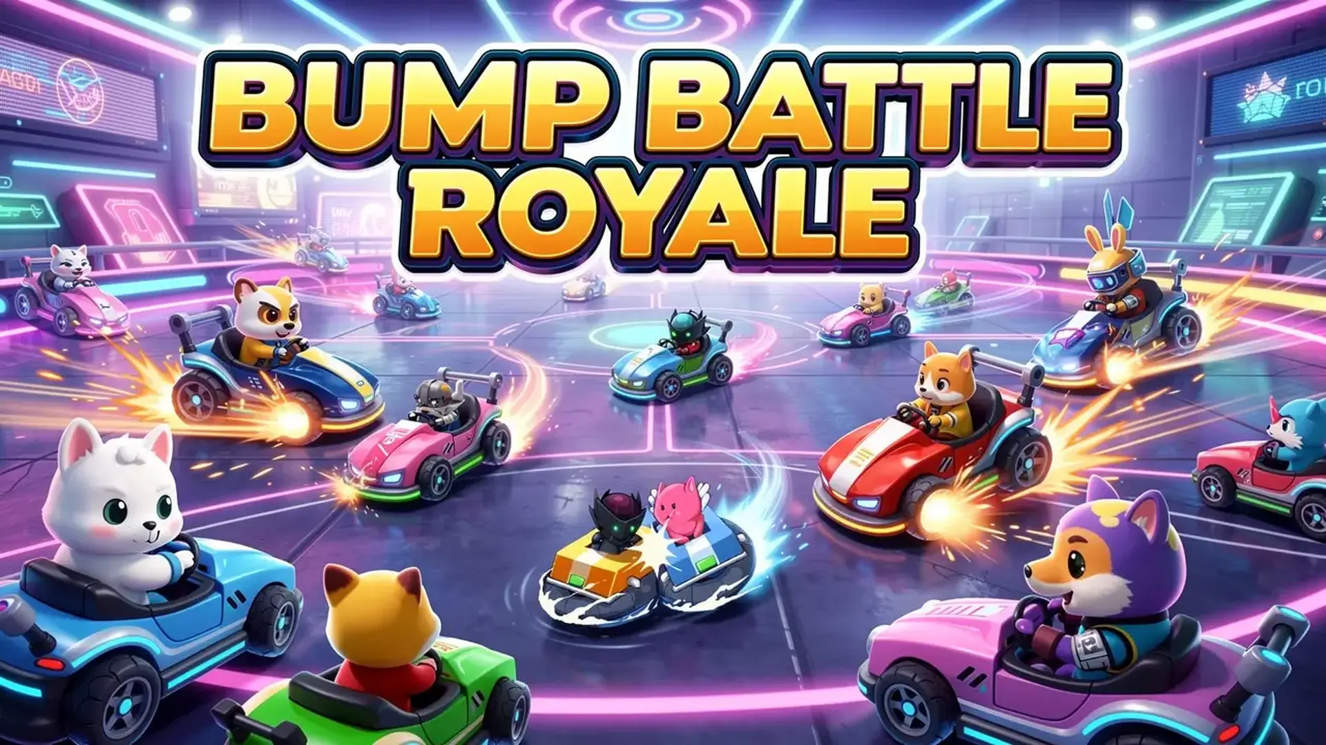 Bump Battle Royale - 经典Nitrome物理撞击派对游戏：掌控冲刺时机，在疯狂的4人乱斗中将对手撞出赛场！ 游戏