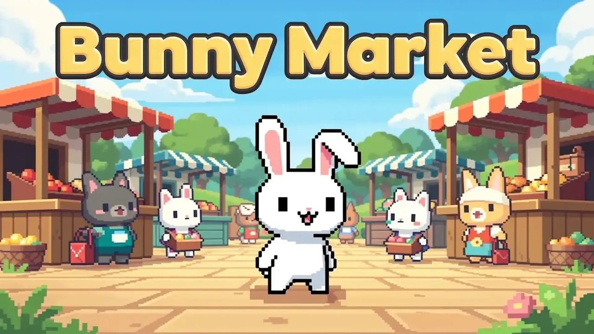 Bunny Market - 放置经营大亨：升级你的喷气背包，在这个充满趣味的模拟经营世界中扩张你的胡萝卜商店。 游戏