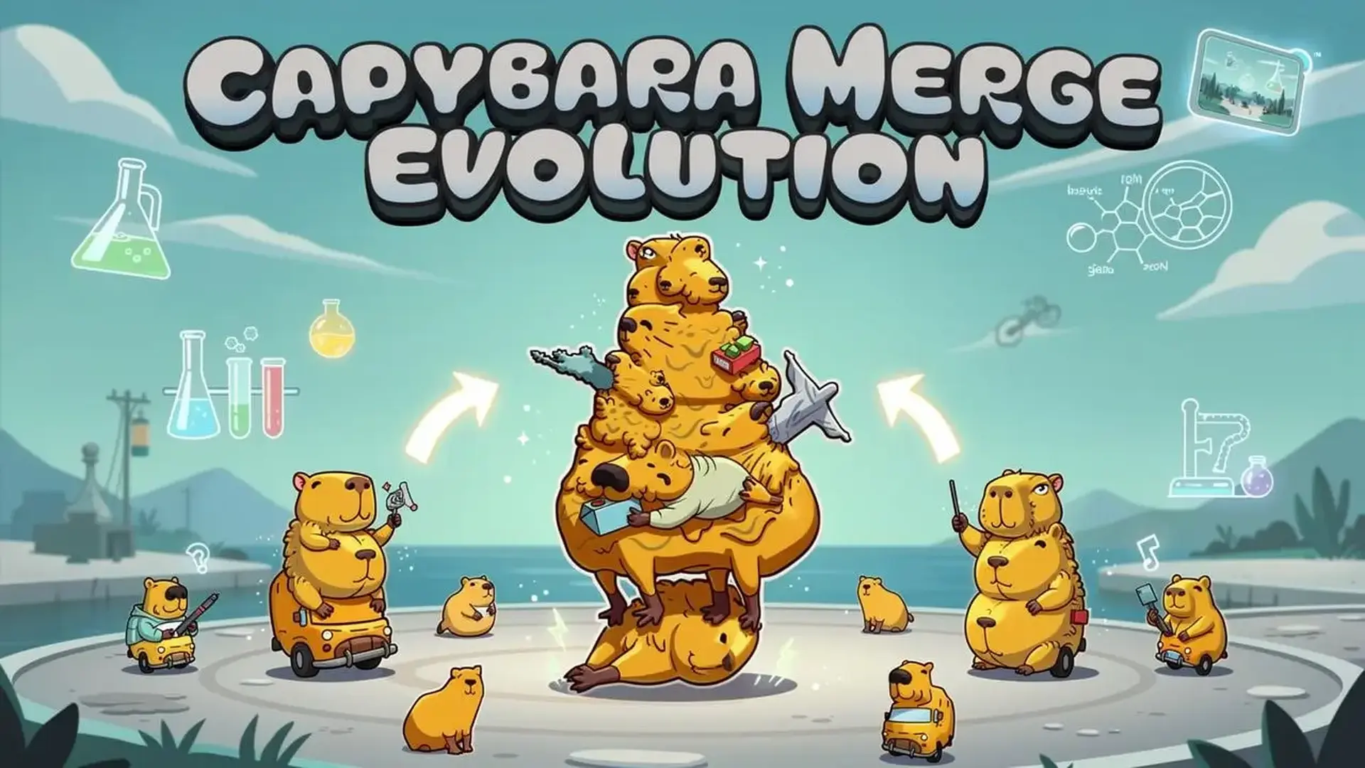 Capybara Merge Evolution - لعبة دمج وتطور الكابيبارا اجمع