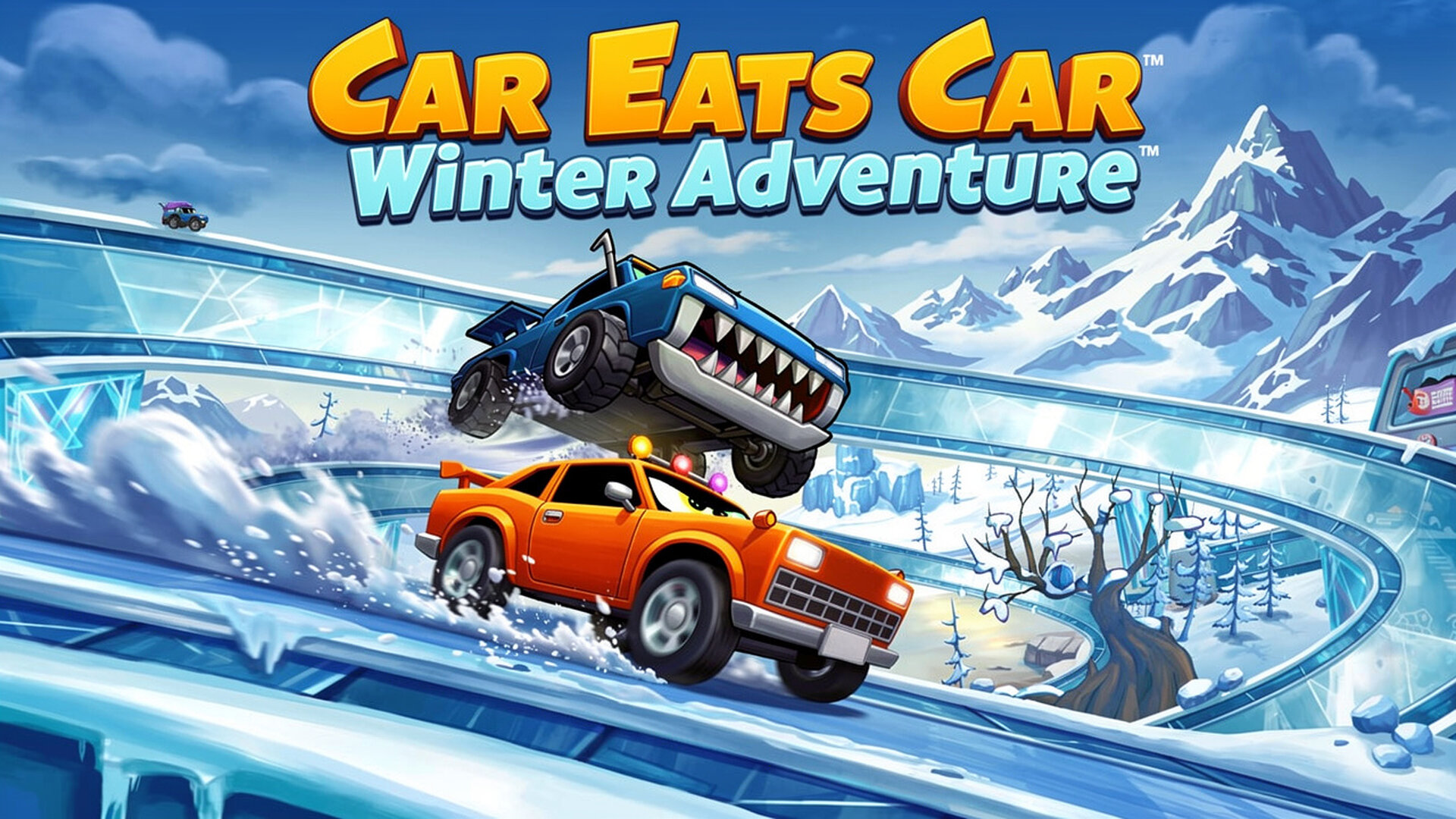 Car Eats Car: Winter Adventure - لعبة سباق سيارات قتالي