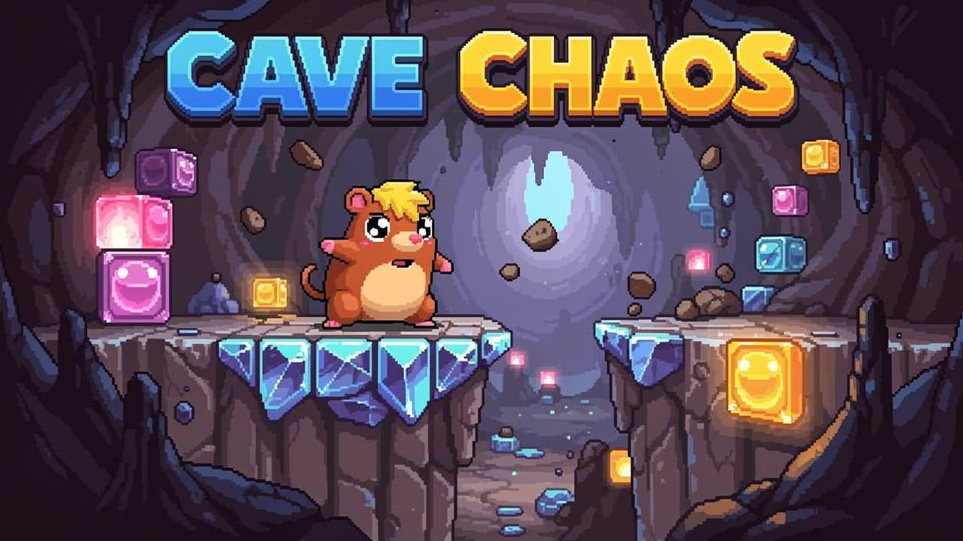 Cave Chaos - 崩れゆく洞窟を駆け抜けろ！Nitromeが贈る2人協力対応の爽快ドット絵アクション。 ゲーム