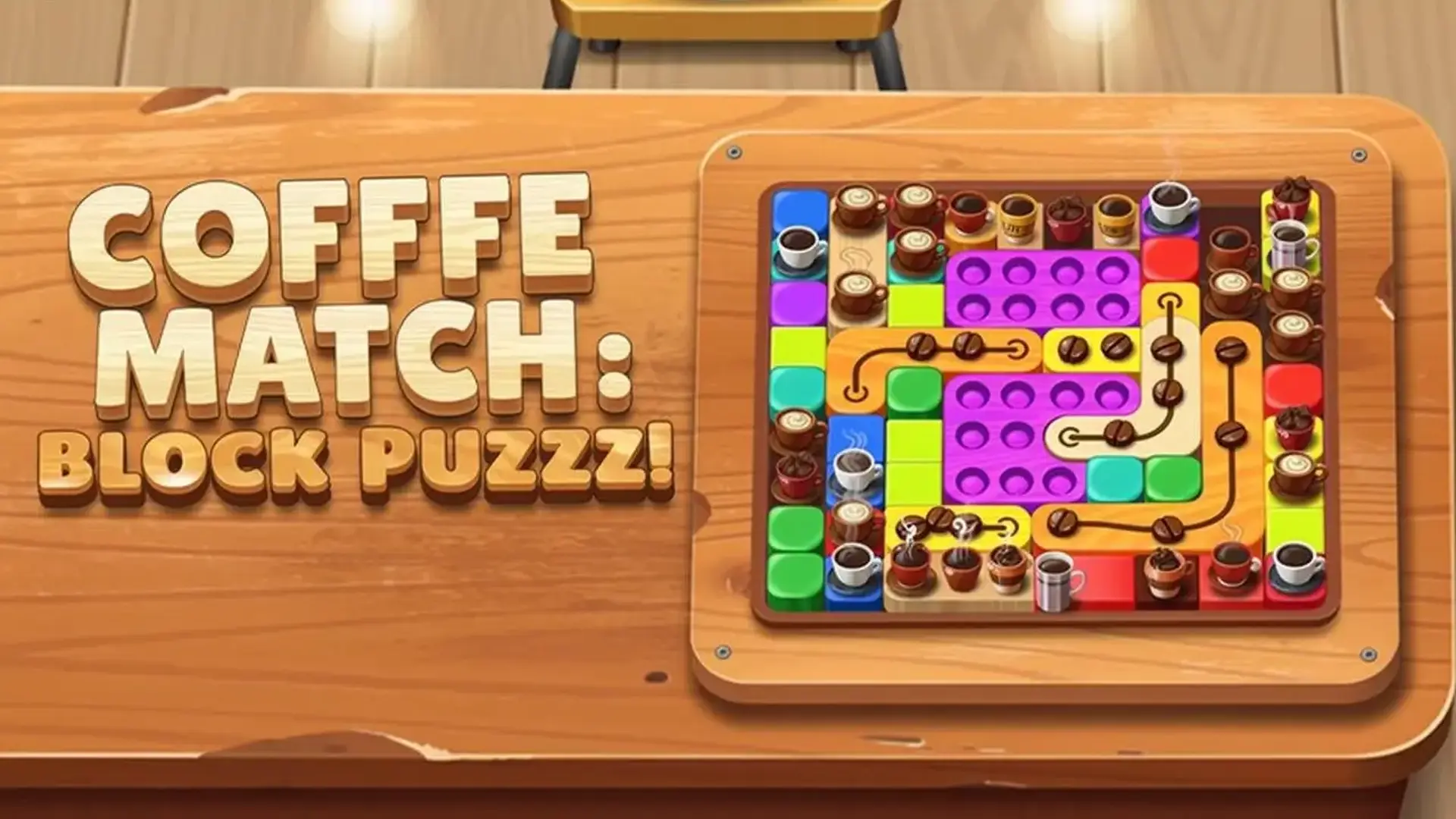 Coffee Match: Block Puzzle - لعبة ألغاز مكعبات القهوة الملونة