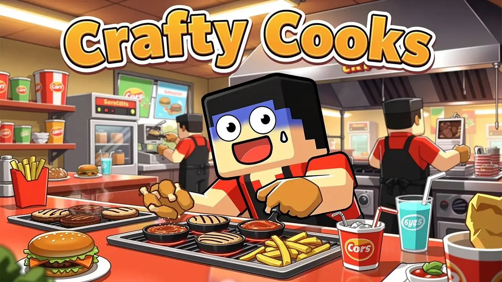 Crafty Cooks - 像素风炸鸡餐厅模拟经营：招募员工、解锁萌宠，打造全球顶级的炸鸡商业帝国。 游戏