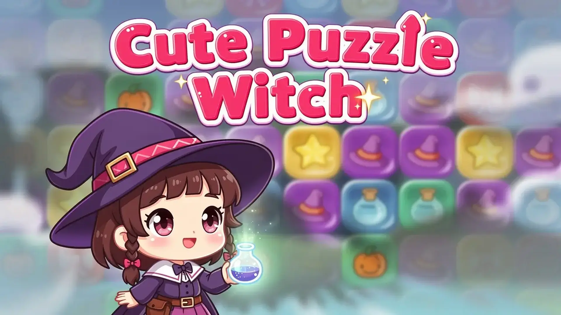 Cute Puzzle Witch - Puzzle Match-3 Mágico juego