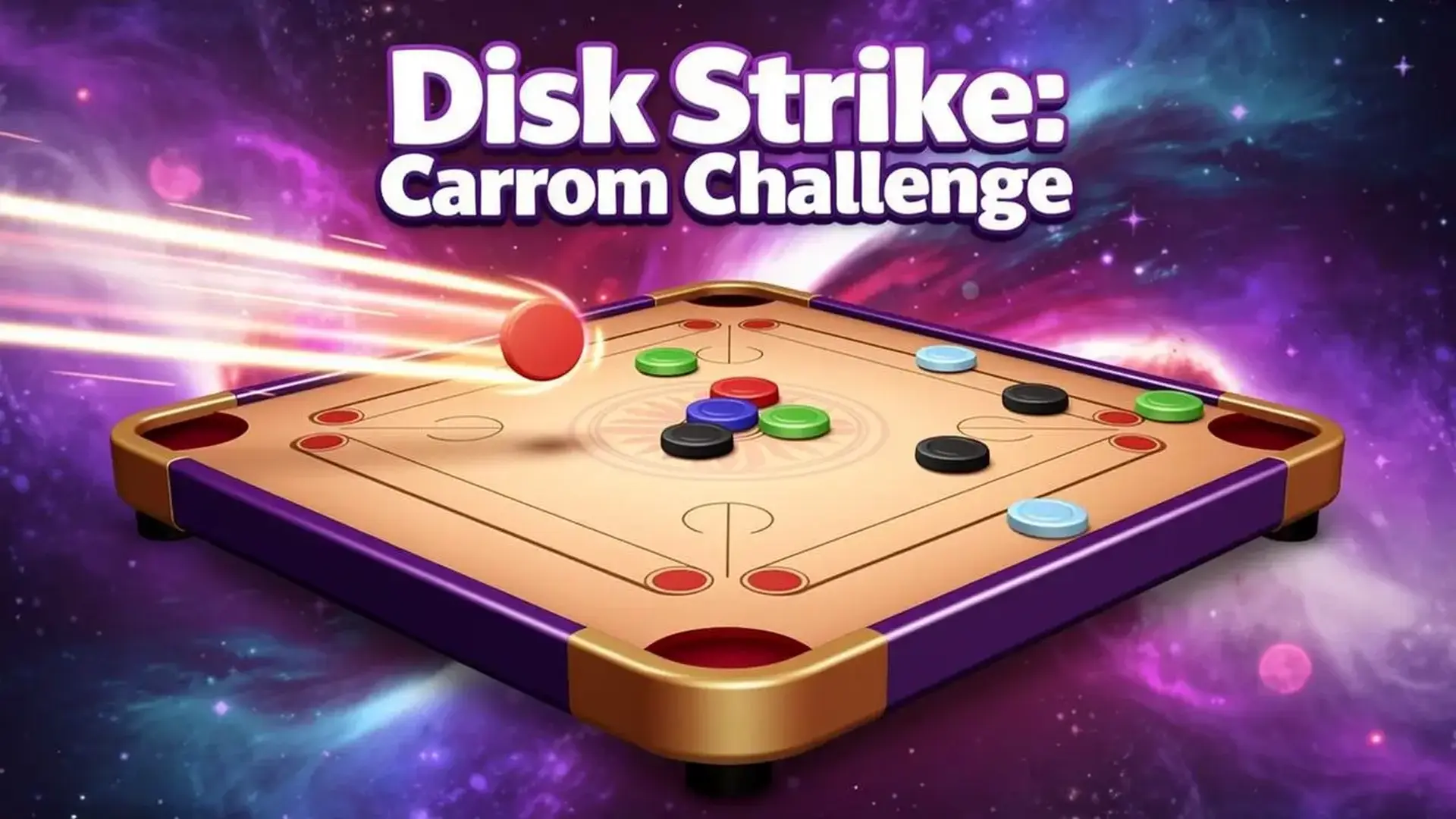 Disk Strike: Carrom Challenge - 经典物理竞技桌游：磨练你的弹射技巧，升级专属棋子，征服数字桌面！ 游戏