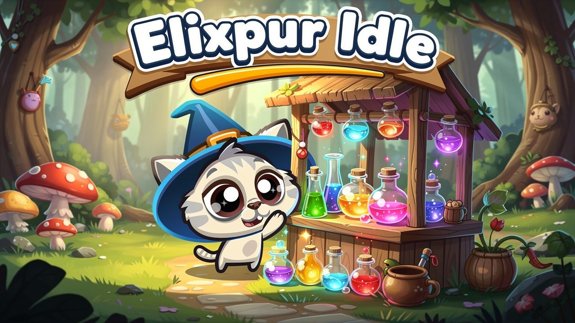Elixpur Idle - 休闲放置点击模拟器：雇佣可爱猫咪巫师，自动化酿造魔法药水，解锁无限升级路径。 游戏