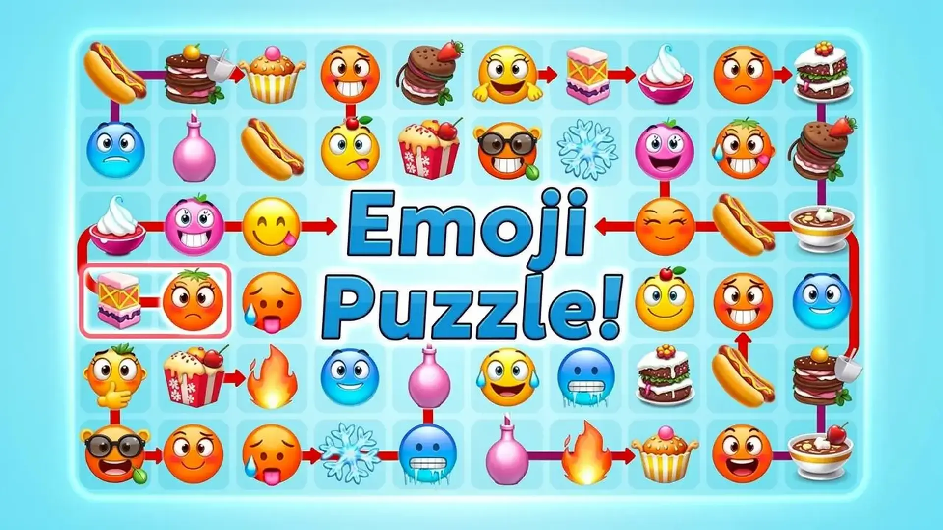 Emoji Puzzle! - 表情符号连接益智：匹配配对，挑战观察力与逻辑思维的趣味脑力游戏。 游戏
