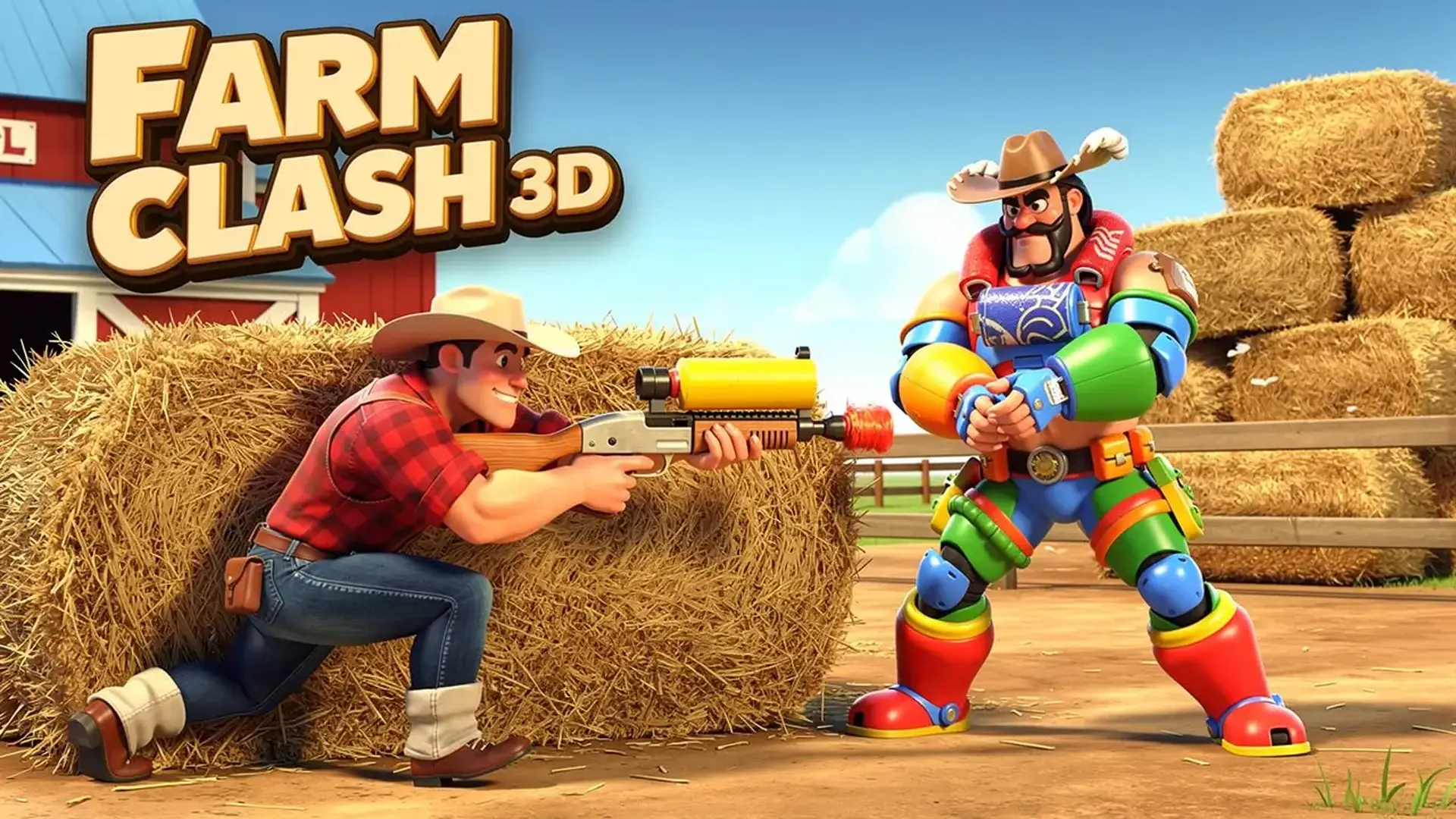 Farm Clash 3D - 多人竞技TPS射击游戏。在疯狂农场中搜寻重火力武器，升级角色属性，统治全球排行榜！ 游戏