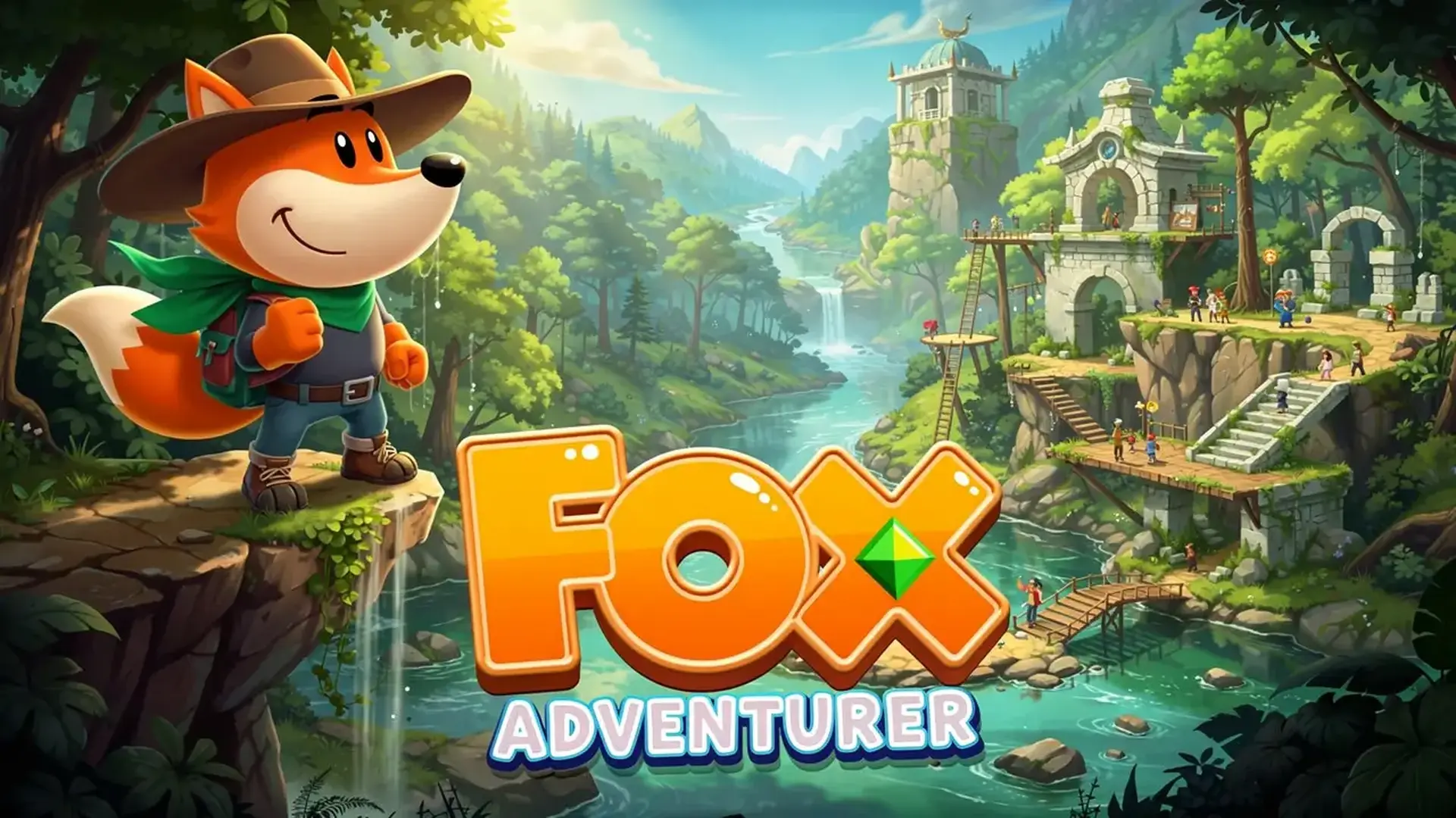Fox Adventurer - 策略平台解谜：利用神奇的分身术与昼夜交替系统，在幽灵出没的古庙中智取宝藏。 游戏