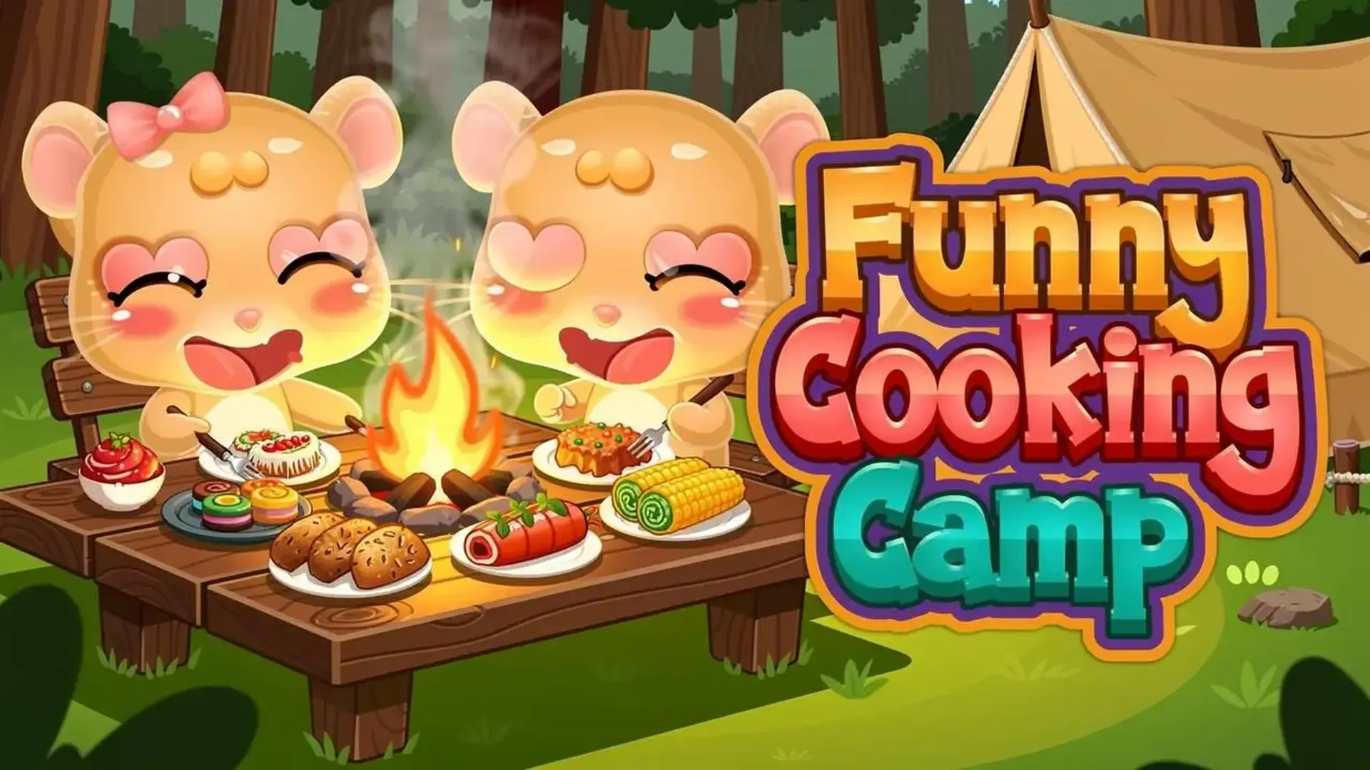 Funny Cooking Camp - 休闲模拟经营与创意烹饪：携手超萌小动物打造梦幻营地，亲手制作诱人披萨，体验森林露营的无限乐趣！ 游戏