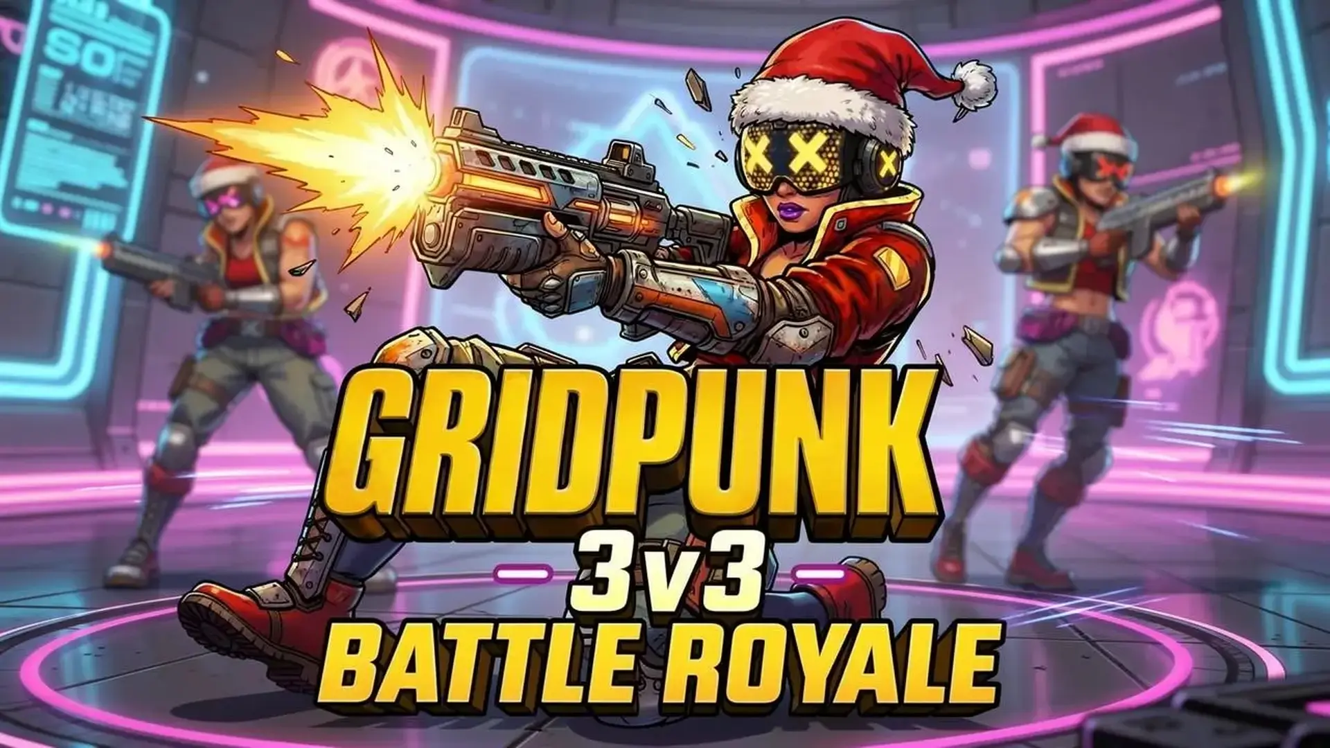 Gridpunk: 3v3 Battle Royale - Быстрый 3v3 Battle Royale игра