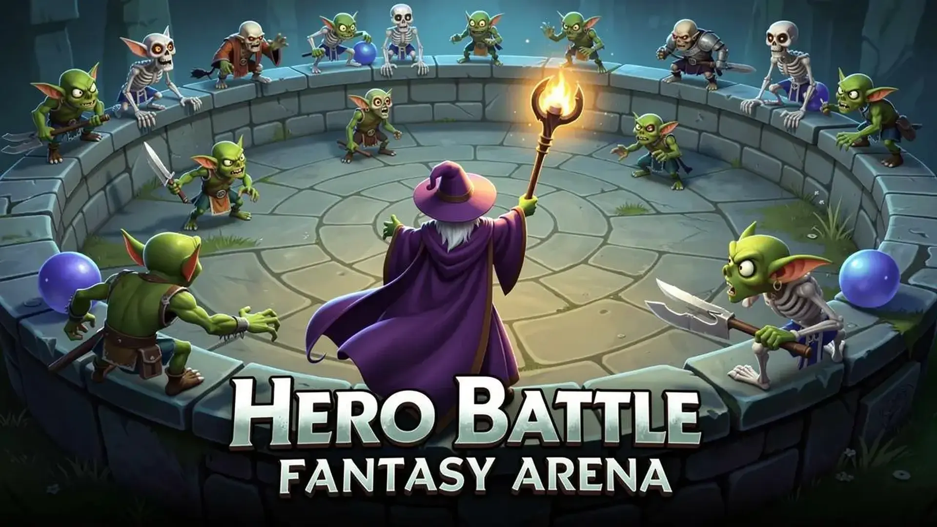 Hero Battle: Fantasy Arena - لعبة أكشن بقاء روغلايت