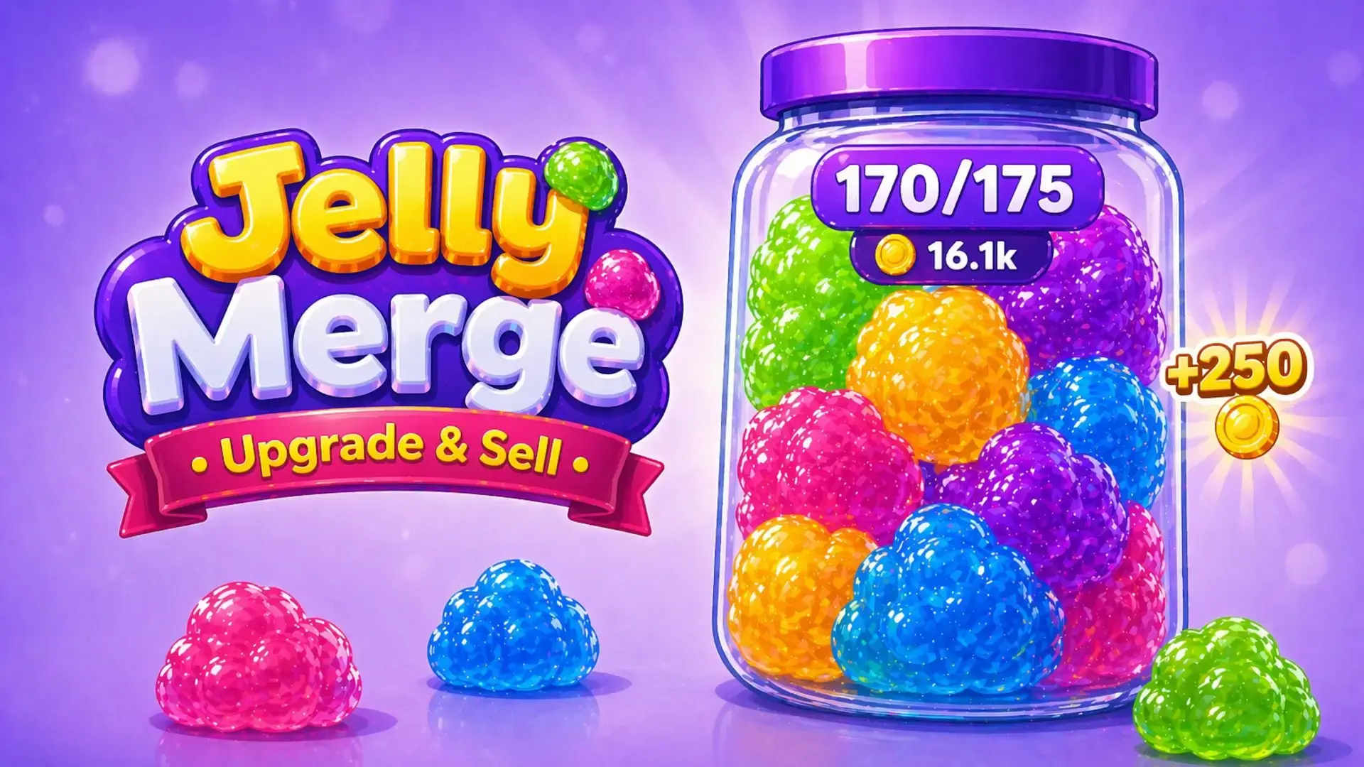 Jelly Merge: Upgrade & Sell - لعبة دمج الجيلي والاستراتيجية ابنِ