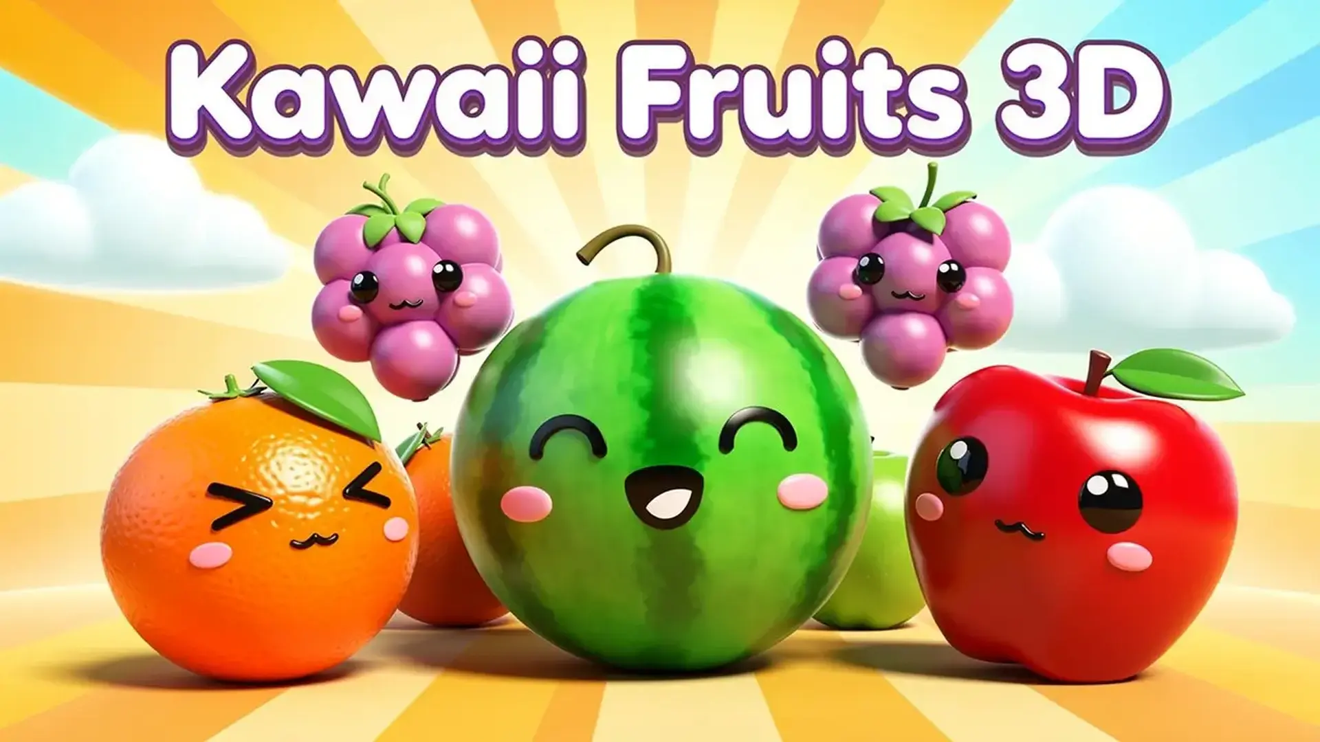 Kawaii Fruits 3D - Puzzle Fusión 3D juego
