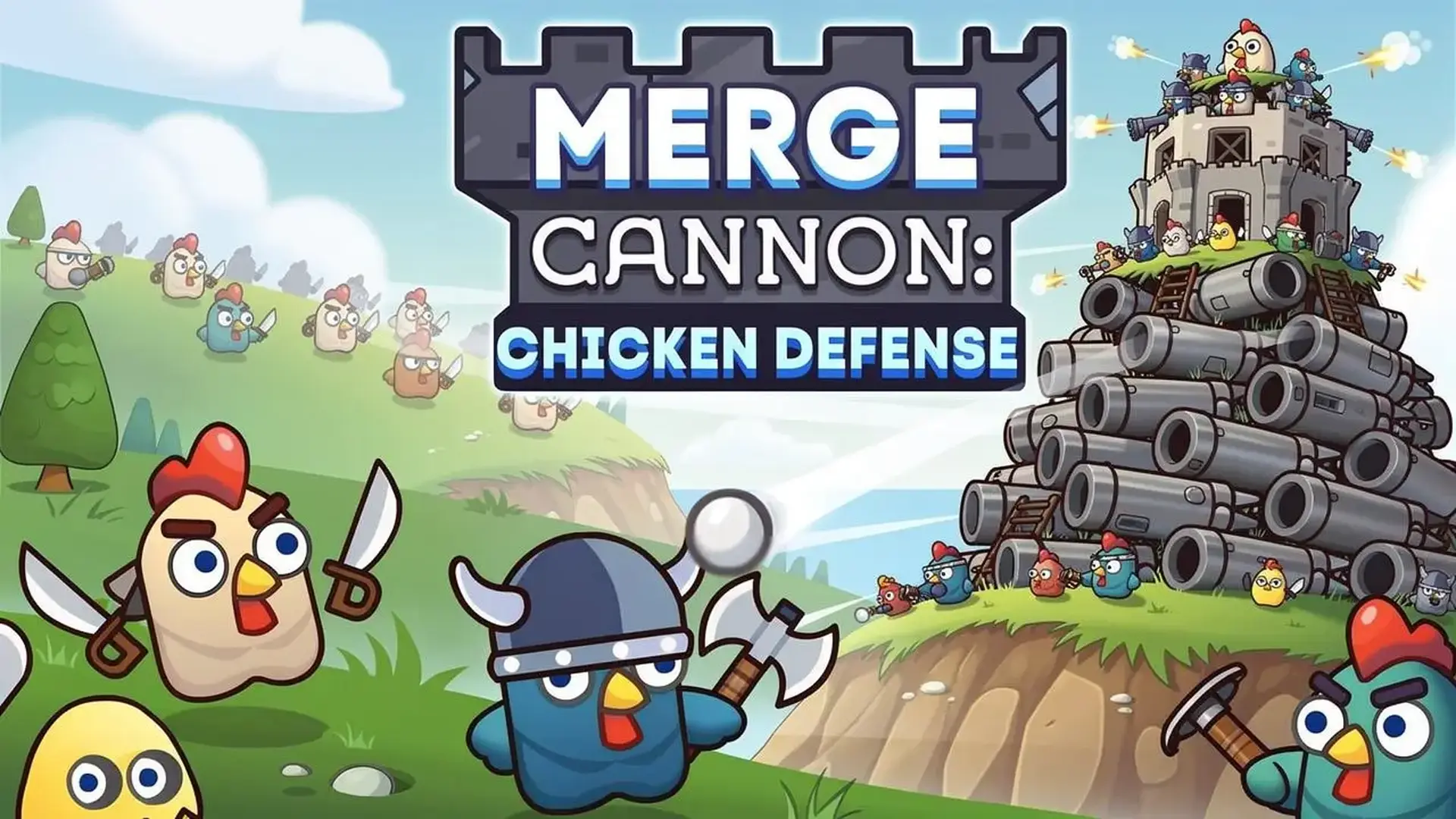 Merge Cannon: Chicken Defense - Defensa Torres Fusiona cañones juego