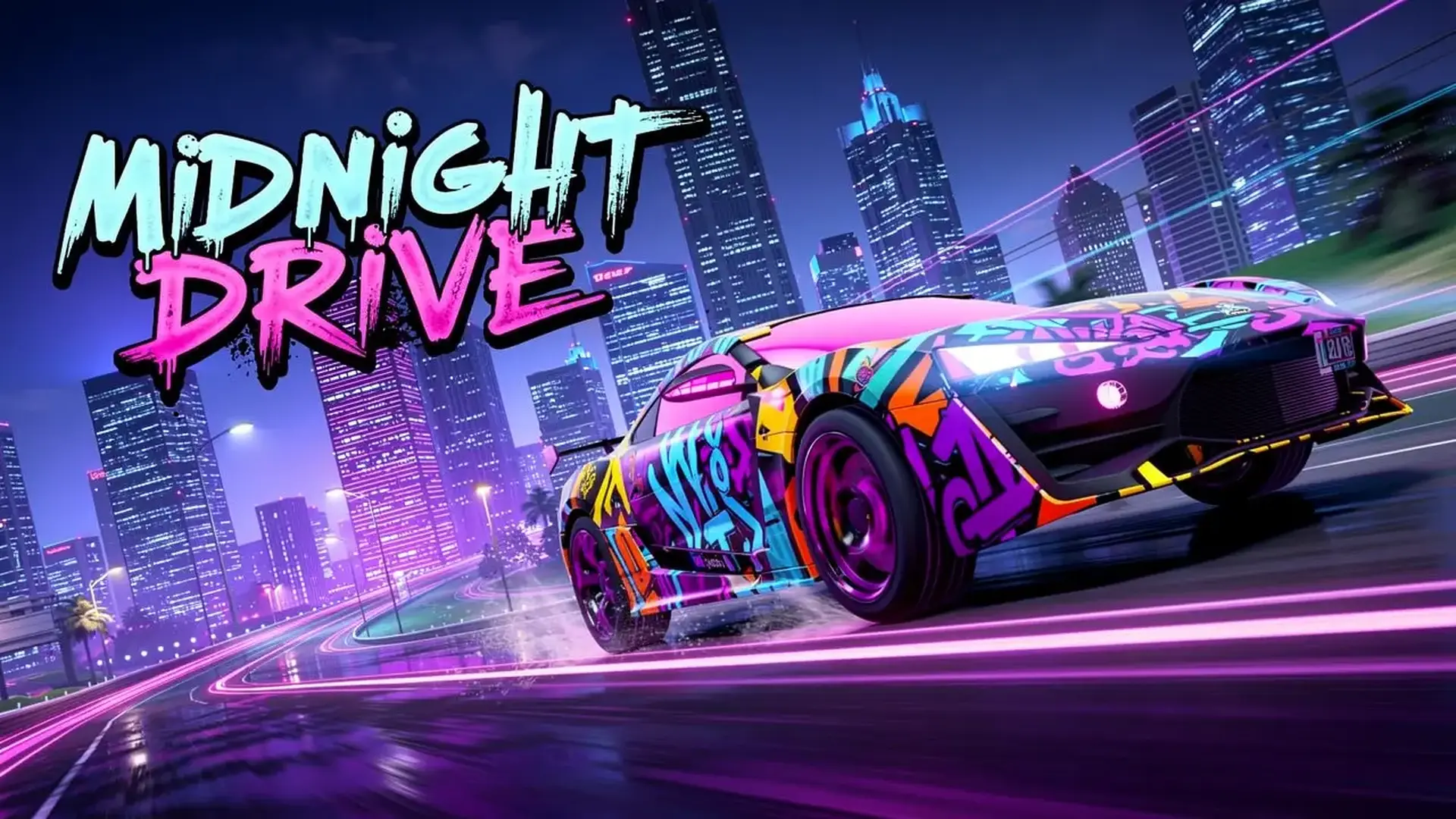 Midnight Drive - 【3Dドリフト・シミュレーター】ネオン煌めく夜の街を舞台に、究極のスポーツカーを操りドリフトの限界に挑め！ ゲーム