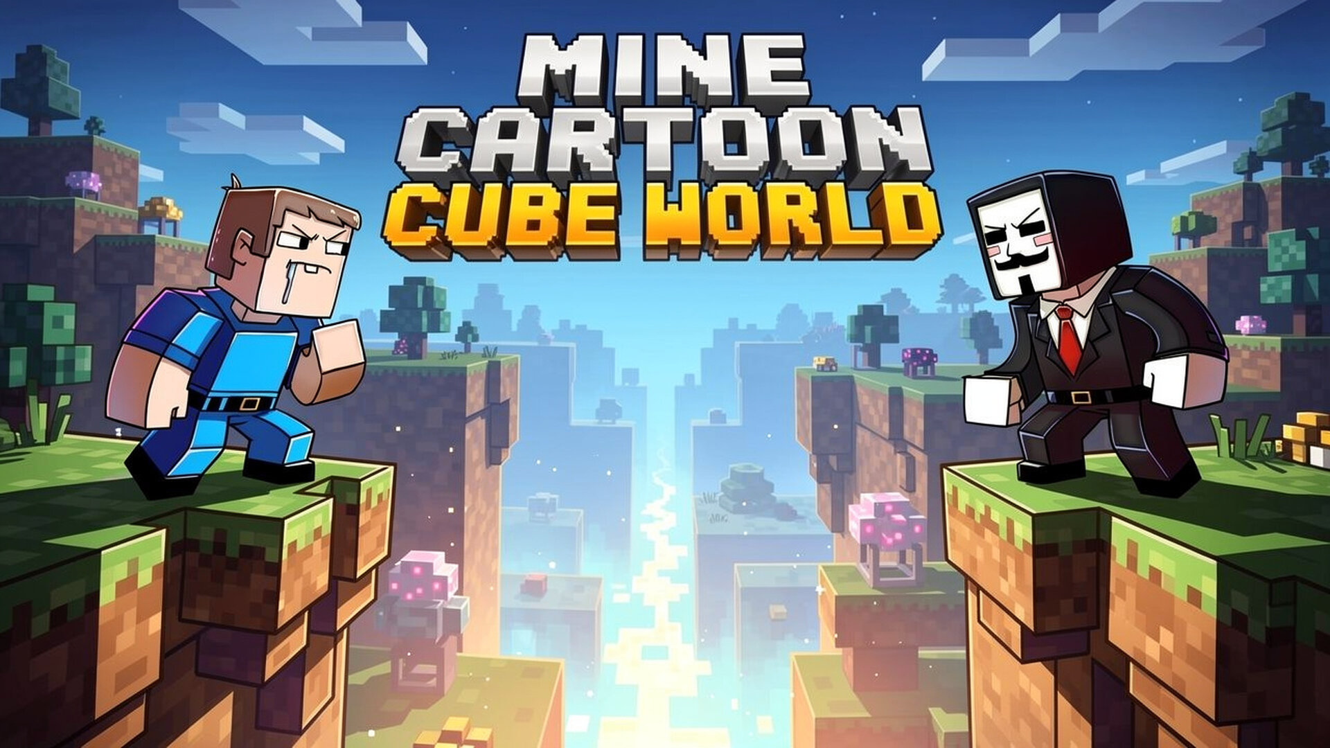 Mine Cartoon: Cube World - Aventura bloques con finales juego