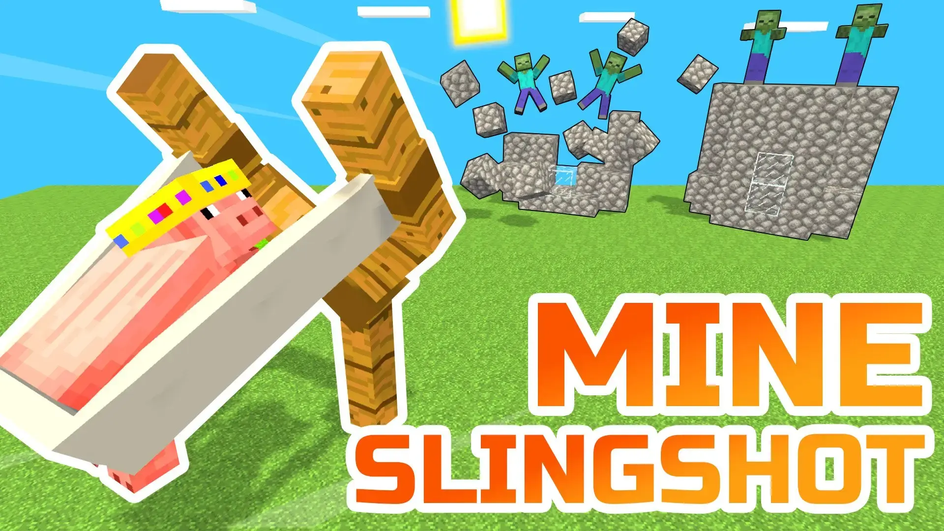 Mine Slingshot - hurl merged pixel mobs game
