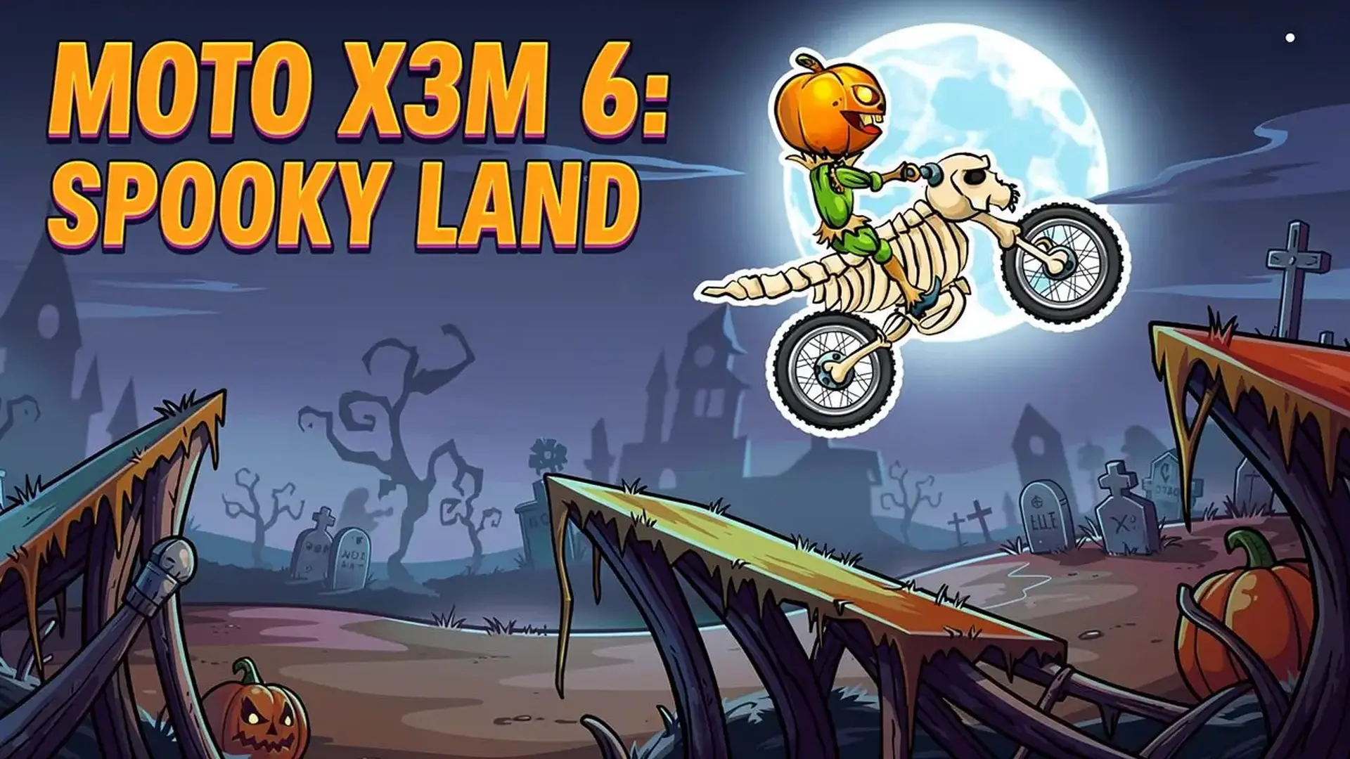 Moto X3M 6: Spooky Land - Carreras motos trial en juego