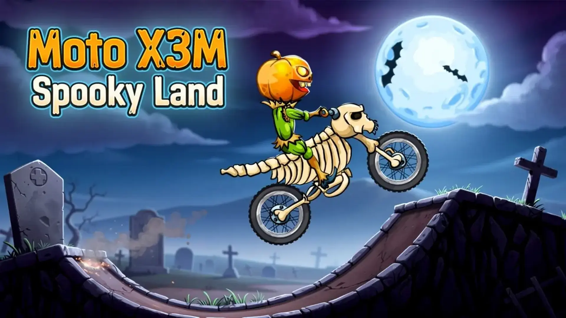 Moto X3M Spooky Land - Carreras motos acrobáticas en juego