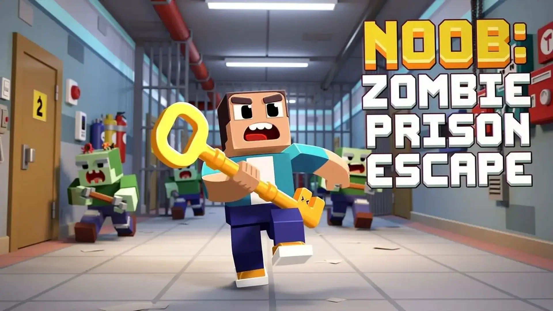Noob: Zombie Prison Escape - 3D像素风极限跑酷解谜游戏：在恐怖丧尸监狱中灵活走位，破解重重机关，体验刺激的大逃杀快感！ 游戏
