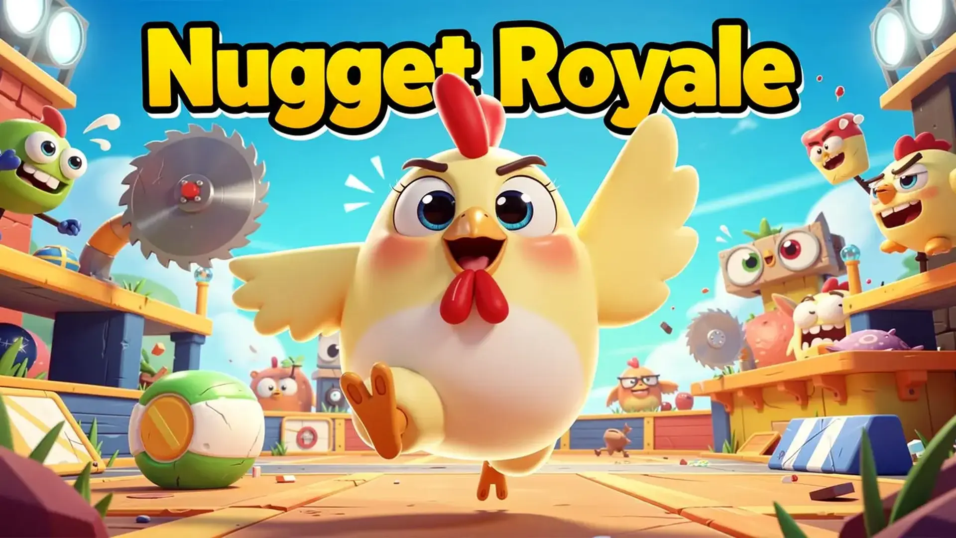 Nugget Royale - 多人IO生存竞技场：在疯狂的小鸡大乱斗中横冲直撞，躲避粉碎机并将对手撞下高台，争夺最后的生还荣誉！ 游戏