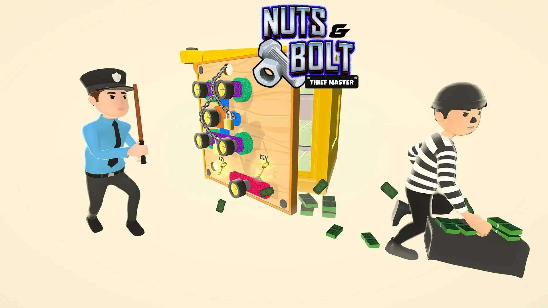 Nuts and Bolts Thief Master - 智力闯关逻辑解谜：巧妙拆卸复杂螺母螺栓，解锁机关，挑战无限脑力极限！ 游戏
