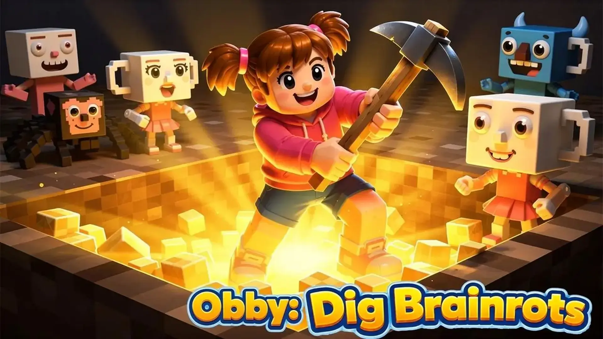 Obby: Dig Brainrots - jeu de minage Idle Creuse