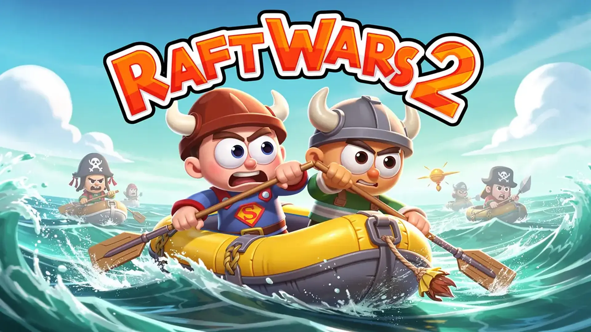Raft Wars 2 - 物理パズルシューティング：精密なエイムで敵を水に沈め、奪われたお宝を奪還せよ！ ゲーム