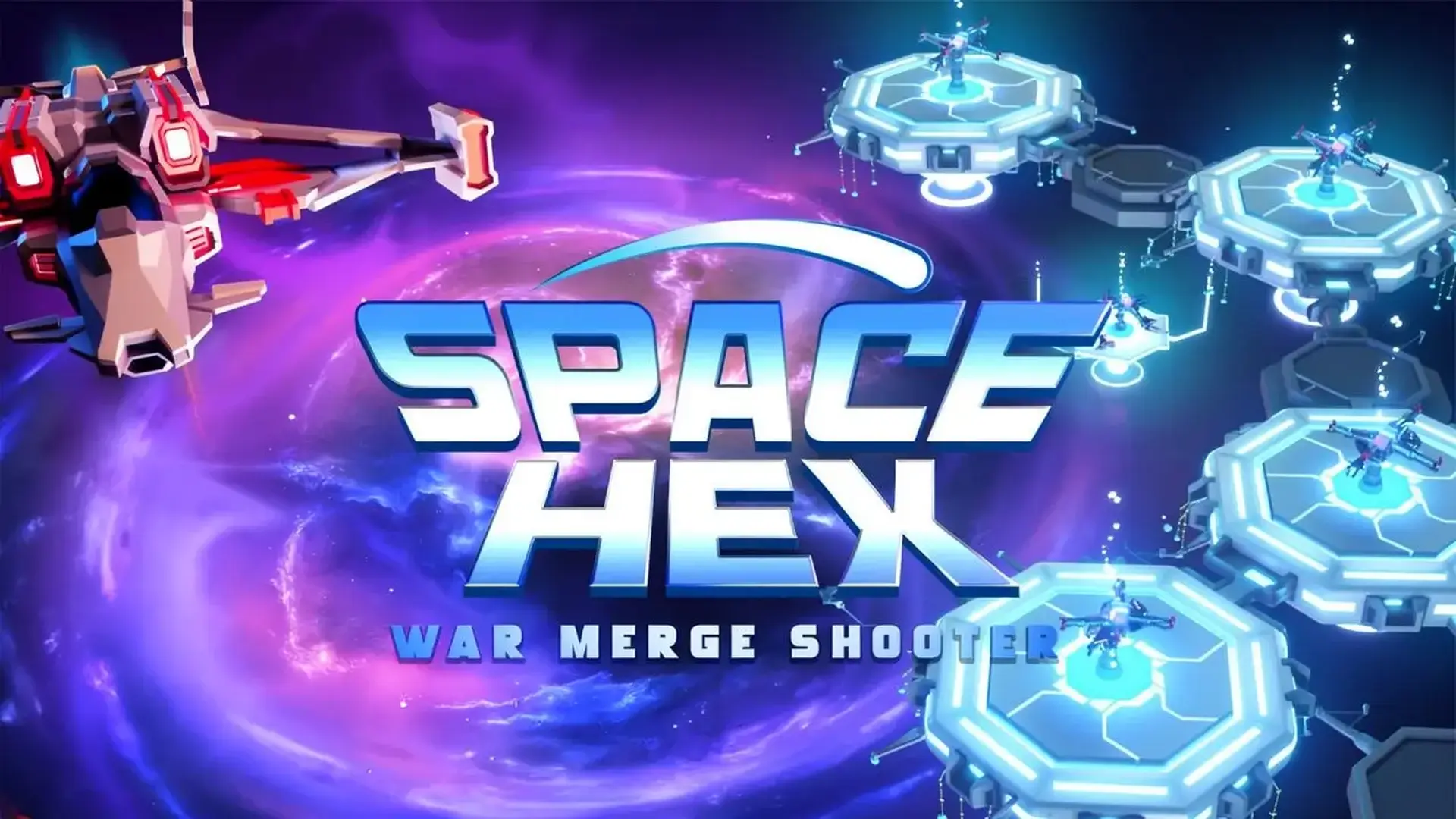 Space Hex: War Merge Shooter - Combate táctico y fusión juego