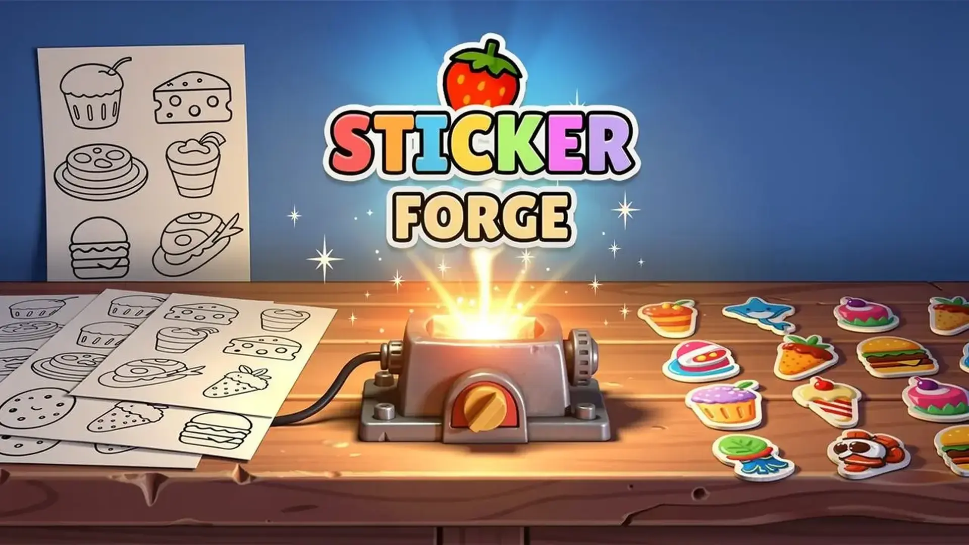 Sticker Forge - لعبة تحدي ألغاز الدمج الإدماني