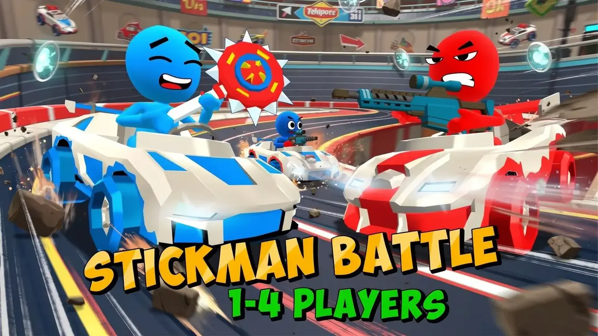 Stickman battle 1-4 Players - Acción multijugador caótica juego