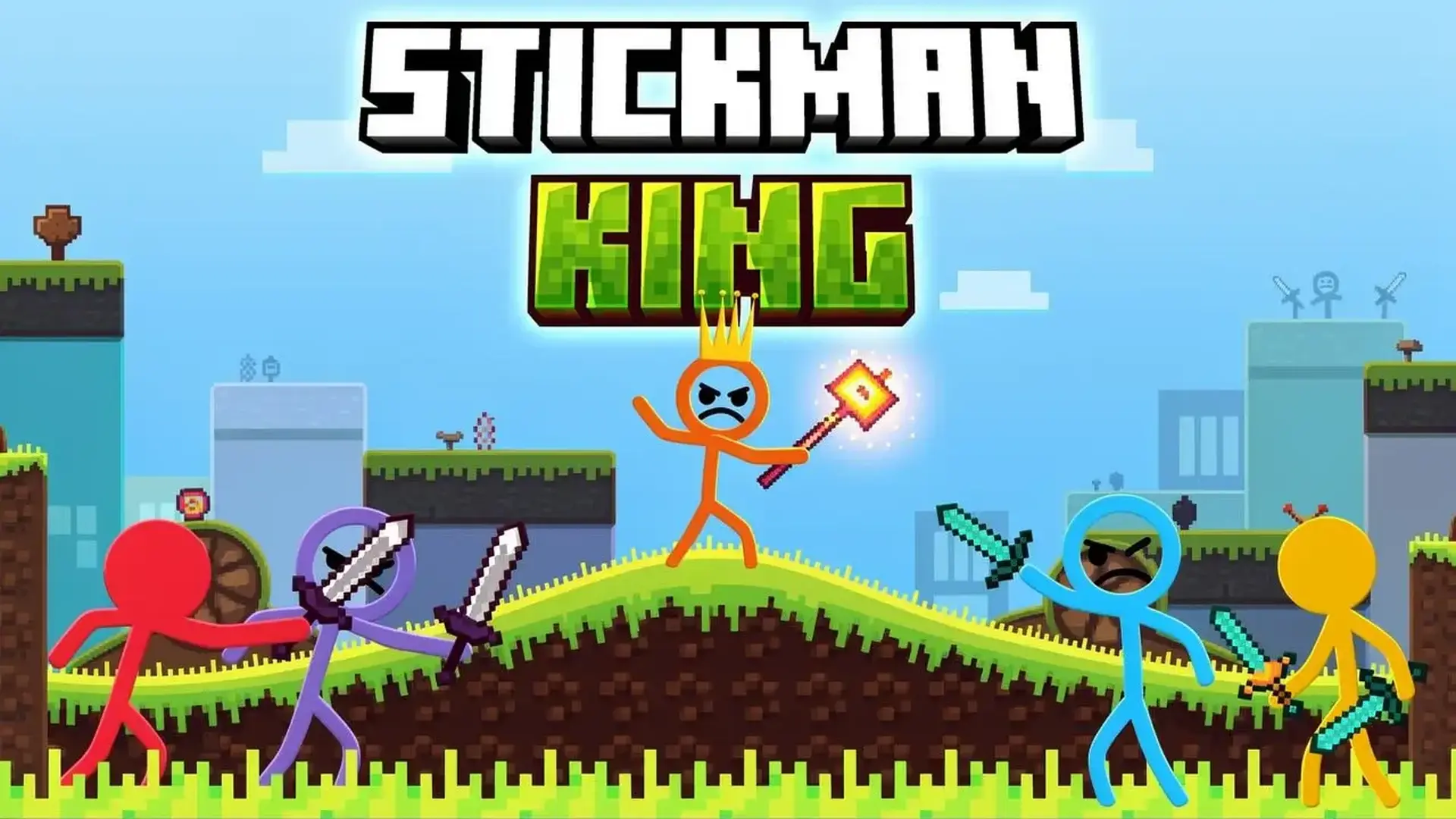 Stickman King - Aventura pixel acción única juego