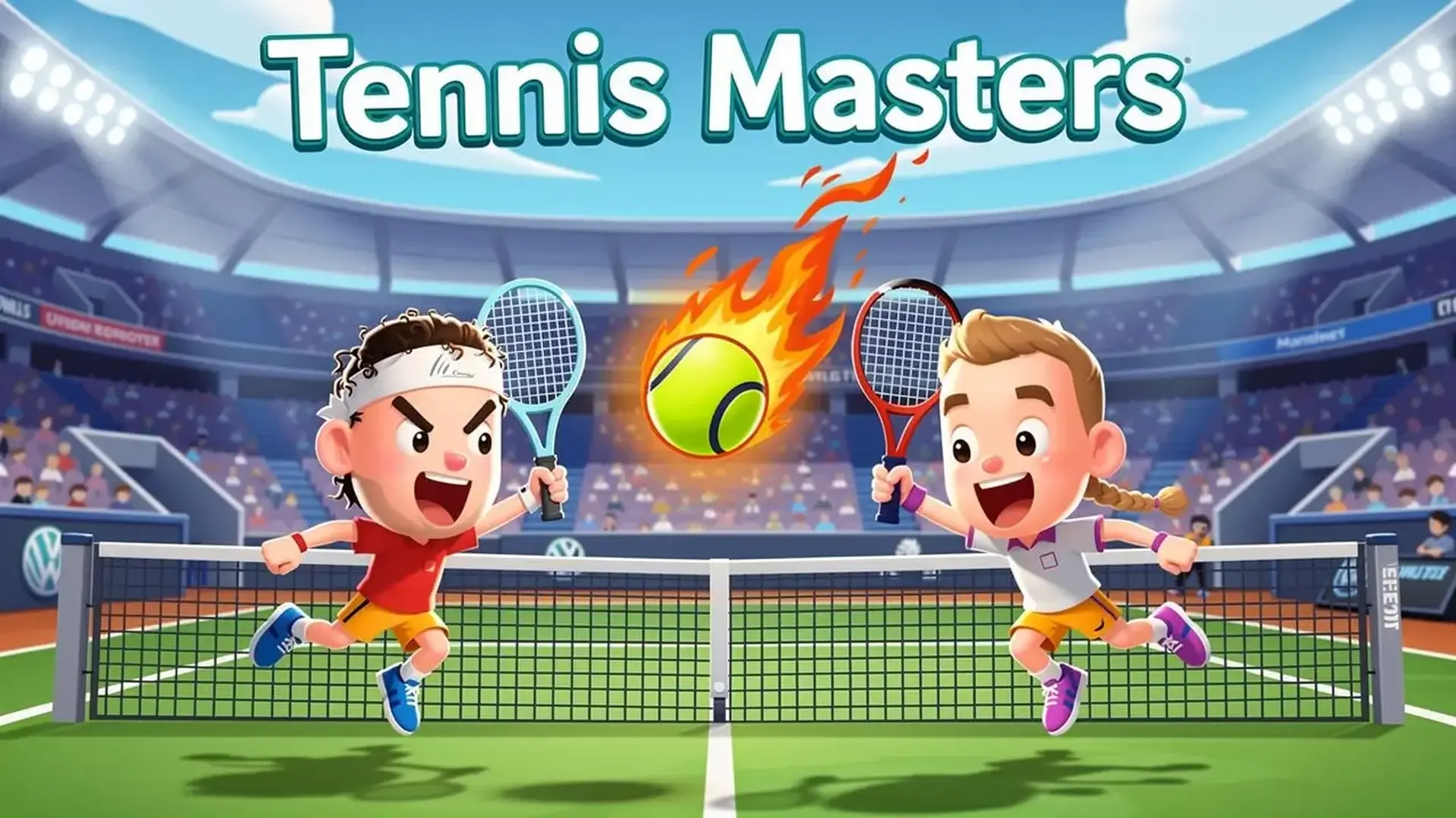 Tennis Masters - 经典双人体育竞技：施展强力扣杀与多样化道具，在浏览器上随时展开激烈的冠军争夺战。 游戏
