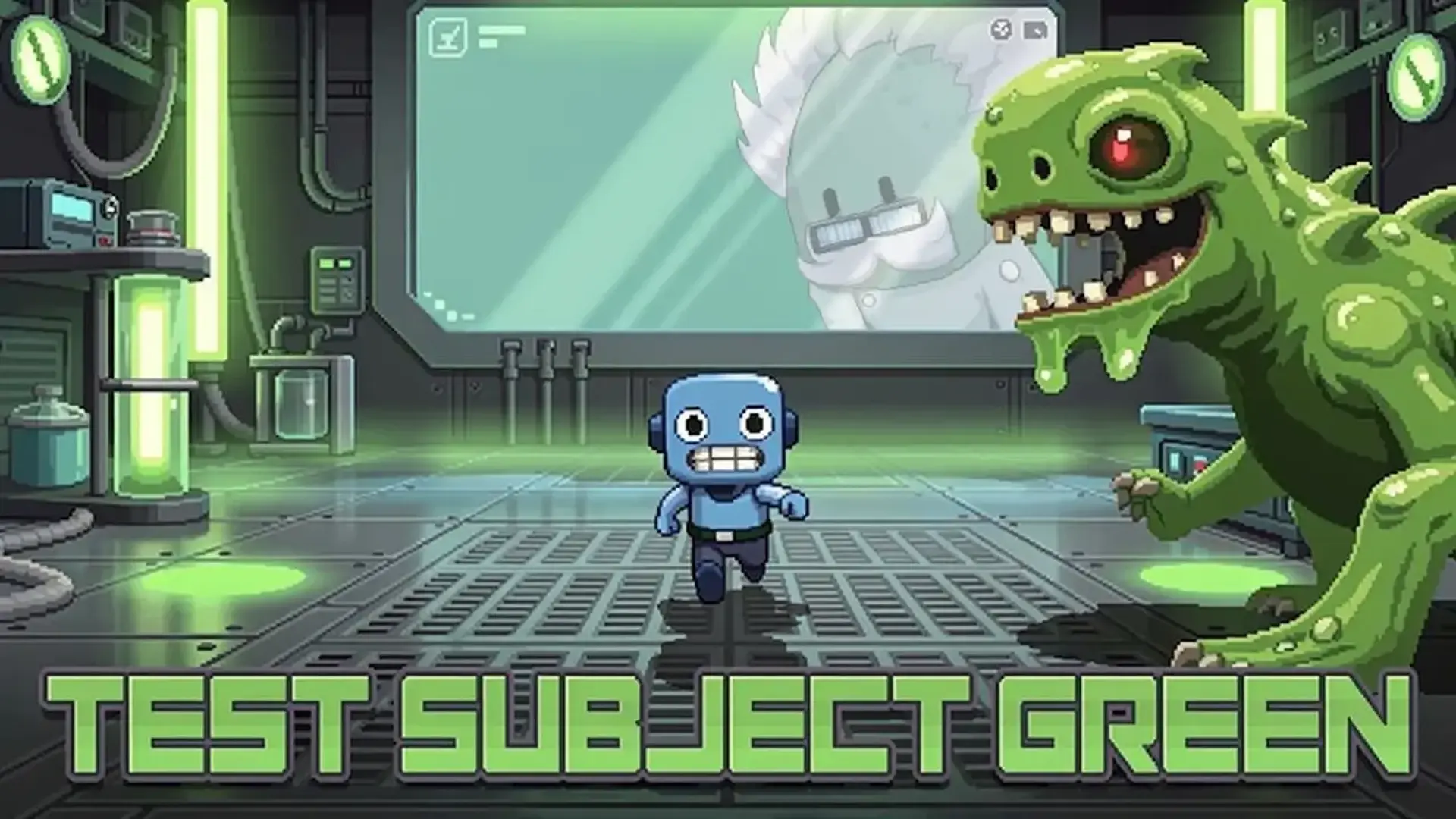 Test Subject Green - 经典像素风动作解谜：深入危险实验室，运用瞬移与精准跳跃征服第25关极限。 游戏
