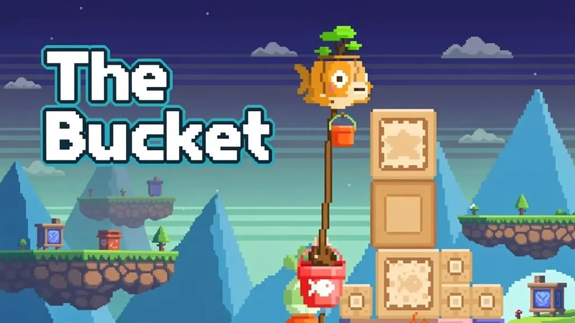 The Bucket - 物理演算飛行アクション！空飛ぶ魚を操り、バケツに入ったリスを安全にゴールまで運ぼう。 ゲーム
