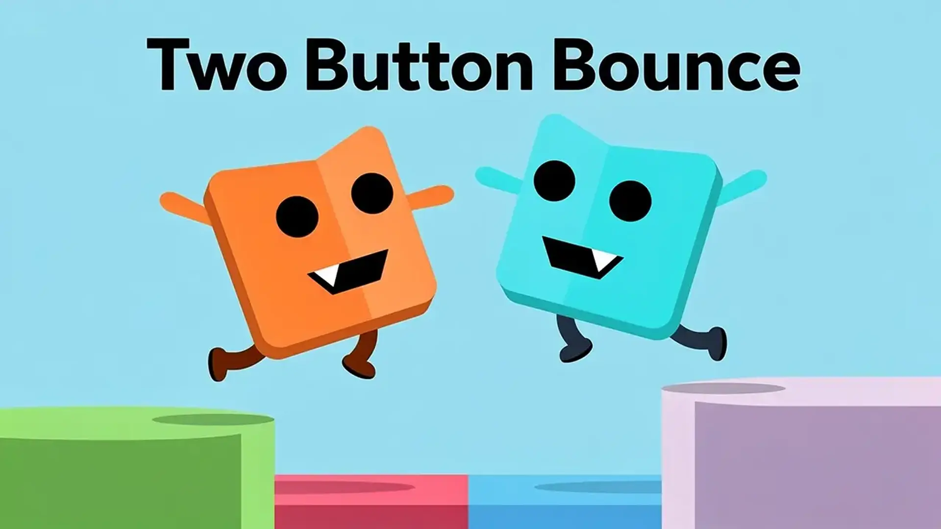Two Button Bounce - 极简操控的合作益智平台游戏：在自动移动的限制下，与好友默契配合挑战逻辑极限。 游戏