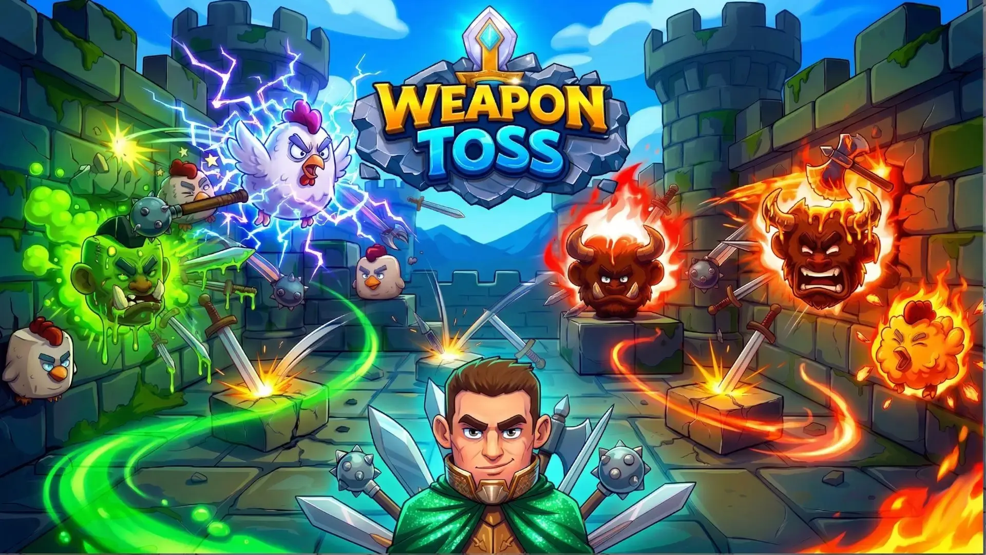 Weapon Toss - 创新像素策略RPG 投掷武器，探索奇幻空岛，称霸PVP竞技场，打造你的专属传奇。 游戏