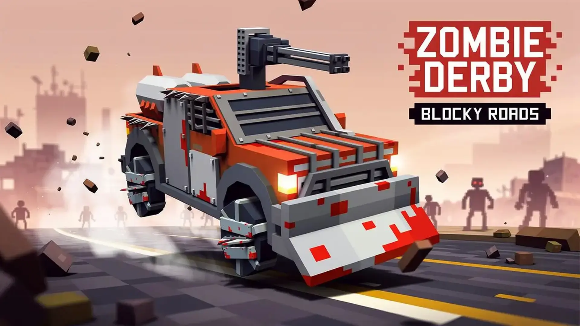 Zombie Derby: Blocky Roads - Combate vehicular zombi juego