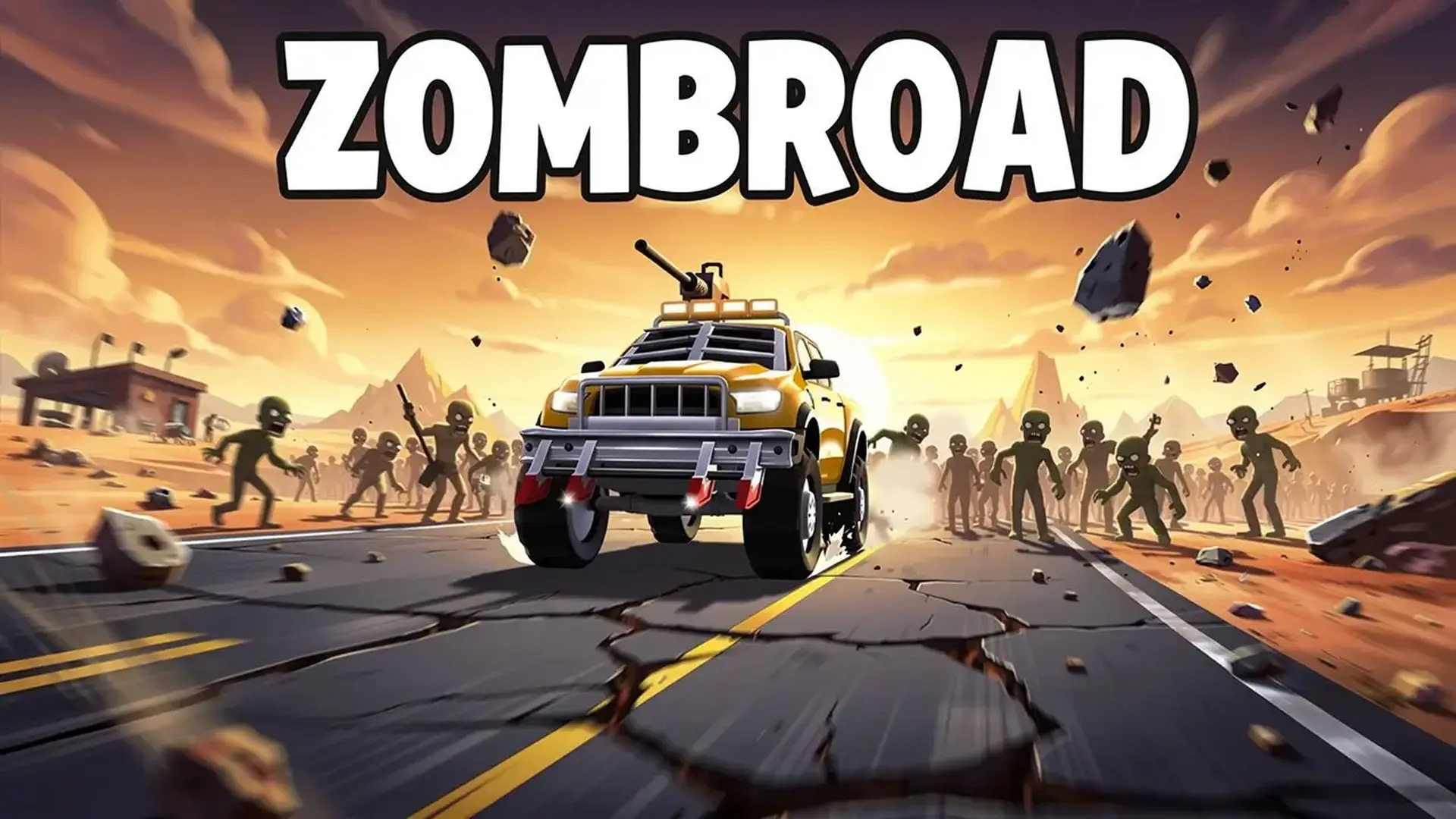 Zombroad - 末日赛车动作游戏：升级你的强力战车，在末世荒野中撞碎成群丧尸，挑战极限生存！ 游戏