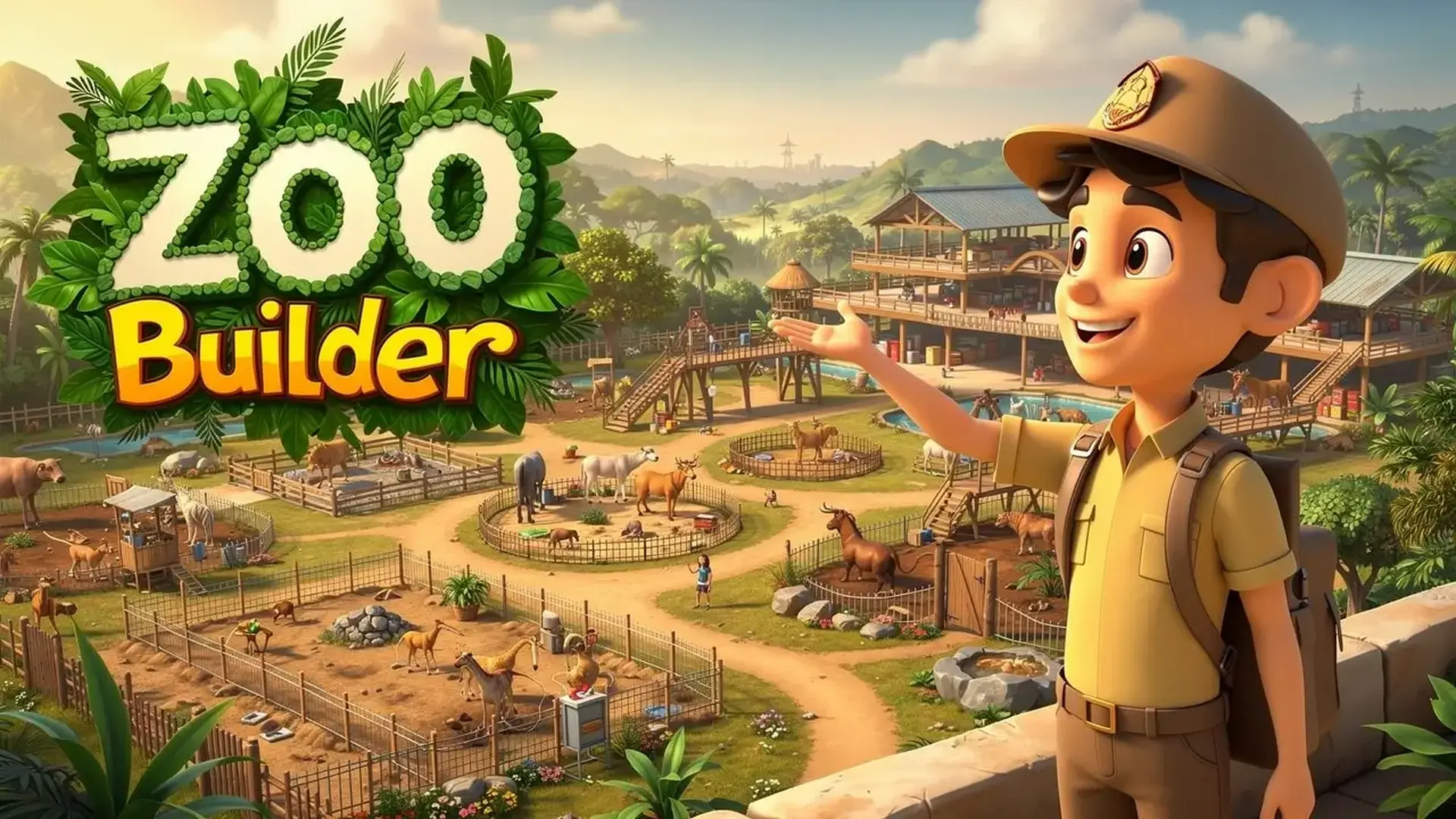 Zoo Builder - [放置经营模拟] 自由建造场馆、升级设施并招募经理，打造全球最赚钱的野生动物天堂！ 游戏